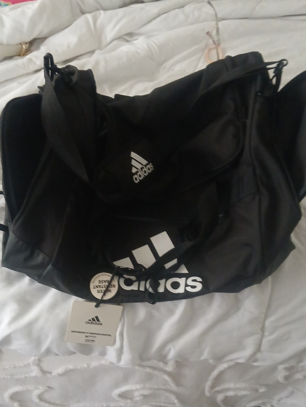 Adidas Black Men's Duffel Bag - Logo Sports Travel Bag